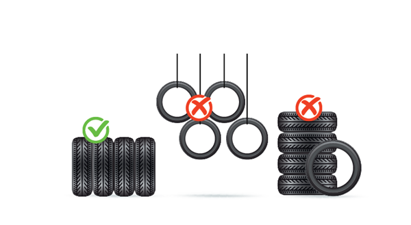 autobanden stockeren zonder velg